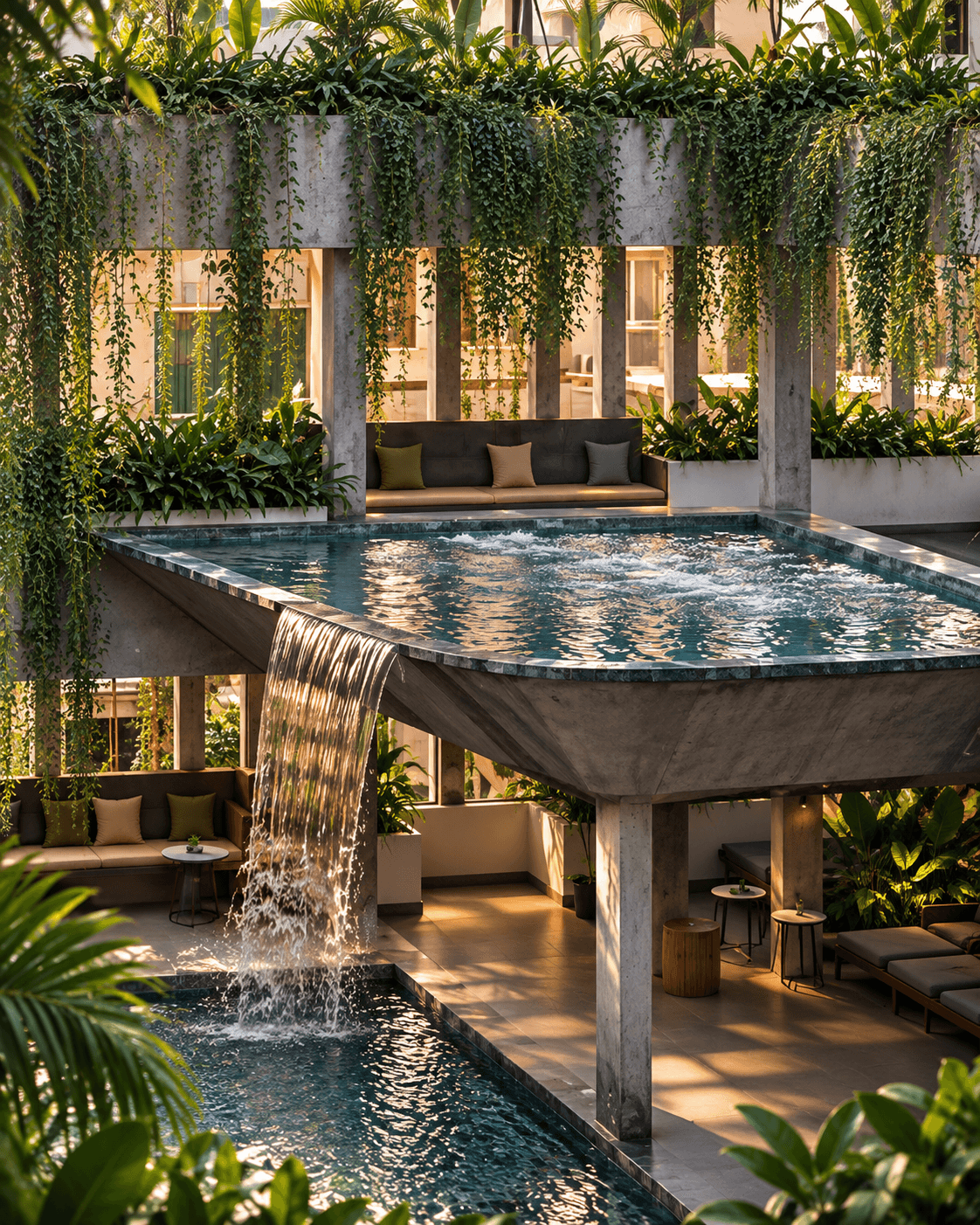 Cantilever Waterfall Pool